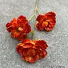 Fábrica de flores artificiales para bodas Naranja Atardecer rojo atardecer naranja decoración de fondo para camino de boda flor falsa al por mayor