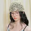 Gorro de Lentejuelas Estilo Coreano para Mujer, Moda Tejido Hueco Sombrero para la Cabeza, Sombrero Delgado Transpirable de Primavera y Verano que Hace que la Cara Parezca Más Pequeña