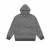 Yidao Roupas Vintage 2026 Outono Novo Retrô Japonês Caimento Solto Color Block Listrado Pulôver com Capuz Meio Zíper Moletom para Homens
