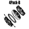 Amazon Temu Set de Pulseras de Cuero PU Multicapa Más Vendido con Pulseras de Cuentas con Remaches Puntiagudos de Calavera Personalizadas, Estilo Punk Europeo y Americano