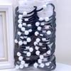 Tiara de cabelo cor diamante chá com leite montada em cartão Linha A Nível A Laço amarrador de cabelo feminino elástico de bolinha loja física loja de 2 reais bijuteria