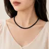Collar de Perlas de Vidrio de 4-12 mm Collar de Perlas para Mujer Cadena Texturizada Cadena para Clavícula Collar Versátil de Estilo Francés para Mujer