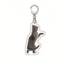 Gato Plátano Gato Feliz Llavero Acrílico Gato Comida Paquete de Expresiones de Cabeza de Gato Llavero Divertido