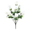 Buquê de Rosas Artificiais Decoração de Mesa Buquê Decorativo de Rosa de Veludo Flores Artificiais Fábrica Atacado Rosas em Estoque