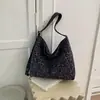 Bolsa de nicho transfronteiriça estilo coreano com estampa de leopardo, nova bolsa de ombro casual e descontraída de outono, bolsa tote de grande capacidade para o dia a dia