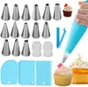 Venta al por mayor de fábrica en stock Juego de 36 boquillas para decorar pasteles, bolsa para decorar crema, herramientas para decoración de pasteles