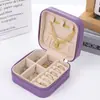 Caja de Joyería Portátil Transfronteriza Caja Simple para Anillos Pendientes Almacenamiento de Pendientes Caja de Joyería Pequeña de Viaje Caja de Almacenamiento de Joyería