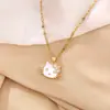 Colar de Aço Titânio Banhado a Ouro Real Moda Microincrustado com Diamante Corrente de Clavícula Feminina Nicho Elegante Celebridade da Internet Joias de Luxo Leve Atacado