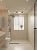 Mampara de baño onda de agua mampara de ducha pintura al óleo sobre cristal inodoro separación húmedo-seco pantalla de baño de olas