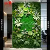 Parede de Plantas Simuladas Parede de Plantas Verdes Tridimensional Flores Artificiais Bíônicas Superfície de Parede de Fundo Paisagem Decoração de Parede Externa de Loja