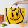 Bolsa tejida portátil de pp impresión a color personalizada bolsa tejida de película publicidad bolsa tejida de piel de serpiente de plástico bolsa de compras en forma de barco