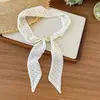 Colar lenço de seda com bolinhas estilo vintage para mulheres, acessório de pescoço ajustável, scrunchie de tecido, acessório de pescoço