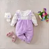 Mono de bebé de manga larga para niña de primavera y otoño, con dibujos animados, color rosa dulce, ropa para gatear de recién nacido, artículos claros