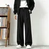 Calças Casuais Personalizadas/Wide Leg para Homens, Caimento Reto Drapeado, Respiráveis, High-End, Modelagem Solta Longa, Tendência Outono Estilo Coreano