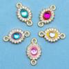 Joyería de aleación europea y americana accesorios diy doble colgante ojo de diablo taladro gota de aceite collar pulsera colgante venta al por mayor transfronteriza