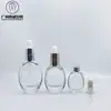 Em estoque atacado 15ml30ml frasco plano leque do mar frasco de óleo essencial frasco de essência frasco de líquido tampa de ombro anel intermediário cabeça de borracha frasco de vidro