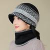 Gorro de Invierno para Mujer Nuevo para Montar al Aire Libre a Prueba de Frío Cálido Gorro de Lana Temperamento Edad Media y Avanzada Gorro de Punto de Abuela