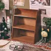 Estante de Almacenamiento de Madera Maciza para Mesa de Tocador Estante de Madera para Cosméticos Soporte de Exhibición de Café Escritorio de Computadora Escritorio de Oficina