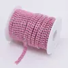 Corrente de strass de cristal AB fluorescente de garra dupla corrente de garra densa de vidro acessórios para decoração de roupas DIY vestido de noiva