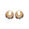 Pendientes de Aro con Forma de C de Colores Retro de Lujo Ligero Francés con Cuentas y Aguja de Plata 925 Diseño Original Pendiente Creativo de Perla para Mujer