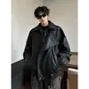 Chaqueta de motocicleta de moda estilo americano para hombre, prenda exterior de alta costura para primavera y otoño, chaqueta de cuero casual elegante y versátil