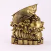 Atacado do fabricante peixe arowana dourada peixe da fortuna tigela de tesouro ornamentos de peixe peixe de cobre sala de estar entrada artesanato