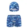 Bañadores Infantiles de Secado Rápido para Niños Pequeños, Medianos y Grandes, Conjunto de Dos Piezas con Gorros de Natación, Bañadores de Dibujos Animados, Venta al por Mayor, Selección Transfronteriza