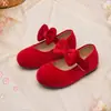 Zapatos Mary Jane de Terciopelo con Lazo Retro para Niñas, Zapatos Infantiles Versátiles de Princesa para Festivales, Banquetes y Actuaciones