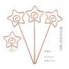 Suporte de flores em formato de coração estilo coreano, porta-cartões em formato de estrela, porta-cartões de visita de metal, acessórios de decoração DIY para floriculturas, materiais florais