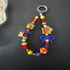 Pessoas das Estrelas Laço Contas Corrente para Celular Pop Dopamina Laranja Chaveiro Pingente de Bolsa DIY Pingente Presente