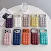 Funda de teléfono iPhone 17 con patrón de lichi de lujo y airbag, media cubierta 17pro carcasa rígida de refrigeración 16promax