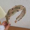 Diadema Trenzada con Bloques de Color Estilo Coreano, Diadema Diamante Tejida a Mano de Ala Ancha de Alta Gama, Lunares Escoceses Lavado Facial y Agujero para el Cabello para Mujeres