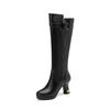 Nuevas Botas de Mujer Británicas de Otoño e Invierno con Flores Plataforma de Suela Gruesa Tacón Alto Grueso Botas de Caballero 40-43 Botas de Comercio Exterior