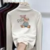 Blusa Térmica de Segunda Pele Infantil Outono e Inverno Nova Gola Meia-Alta Borda Franzida Camiseta de Manga Longa Infantil Roupa Quente Infantil