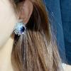 Camelia nueva moda alto sentido real hermana dama rica traje lleno de diamantes chapado en oro brillante hermoso collar de estrella pendientes