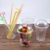 Vaso Desechable para Bebidas de Tienda de Té con Leche Plástico Transparente para Jugo Bebida Fría Venta al Por Mayor por Lote 360-500ml con Tapa