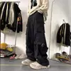 Pantalones Americanos Funcionales Multibolsillos con Diseño de Correa con Sentido Pantalones Vintage Nicho de Gama Alta Casuales para Hombre