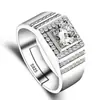 Anel Aberto Estilo Coreano para Casal com Microincrustação de Zircônia, Anel Masculino Brilhante e Charmoso com Diamante, Atacado do Fabricante