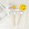 Decoração de bolos Plug-in estilo coreano ins Urso Smiley Face Borla Chuva Seda Decorações de Mesa de Sobremesa Cartão de Cozimento