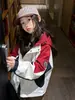 Chaqueta Cortavientos para Niña 2026 Otoño Nuevo Estilo Coreano Chaqueta con Capucha de Bloques de Color para Niños Mayores Ropa de Exterior