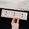 Ventilador Preto Doce Fresco Laço Unhas Pontas Vestíveis Contas de Vidro Artesanais Puras Olho de Gato Novo Estilo Unhas Pré-feitas Manicure Vestíveis