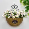 Cestas de Flores de Parede, Vasos de Flores, Cestas Suspensas, Decorações de Parede Tecidas para Interior e Exterior, Tecelagem de Bambu de Parede, Arte em Rattan Puramente Feita à Mão, Rattan de Imitação