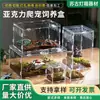 Caja de Hábitat Transparente de Acrílico para Mascotas, Caja de Cría de Reptiles de Acrílico Transparente, Cultivo de Micro Plantas Verdes
