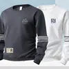 Moletom masculino de outono e inverno, solto e grosso, pulôver com gola redonda, camiseta de manga comprida, tamanho grande, moderno, versátil e confortável