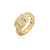 Moda retro Europa y Estados Unidos transfronterizo más vendido anillo de serpiente de bambú cobre chapado oro de 18 quilates anillo abierto pulsera una generación de cabello