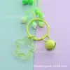 Chaveiro Colorido de Acrílico Transparente com Argola de Estrela Sino Fofo Miçanga DIY para Mochila Chaveiro