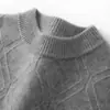 Nuevo Suéter de Cachemira Otoño e Invierno para Hombre de Cuello Alto Medio Engrosado Holgado Suéter Casual de Negocios Talla Grande Camiseta de Punto Base