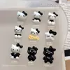 Joias para Unhas Gatinho Preto e Branco Desenho Animado Fofo Estéreo Hello Kitty Doce Cool Unhas Usáveis DIY Decorativas Pequenos Diamantes