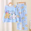 Pijamas para niñas, primavera y otoño, manga larga, para niño, finos, medianos y grandes, para niña, princesa, ropa de casa, traje de verano para niño