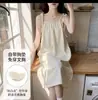 Camisón de Verano a Rayas para Mujer 2026, Estilo Coreano, Adelgazante, Encaje, Sexy, Vestido de Longitud Media